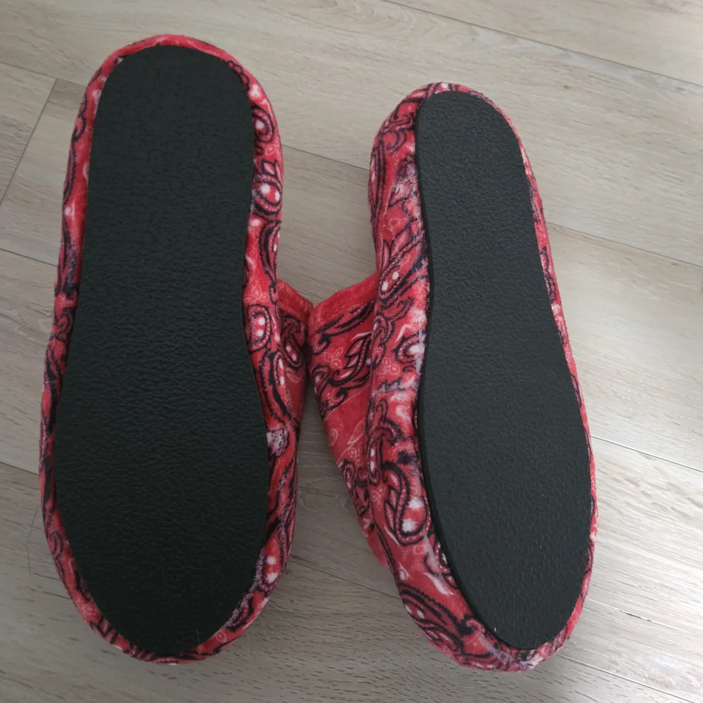 Red Fuzzy Slippers - Picture 4 of 4